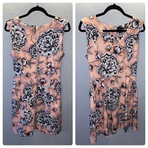 Pink, Black, & White Floral Dress